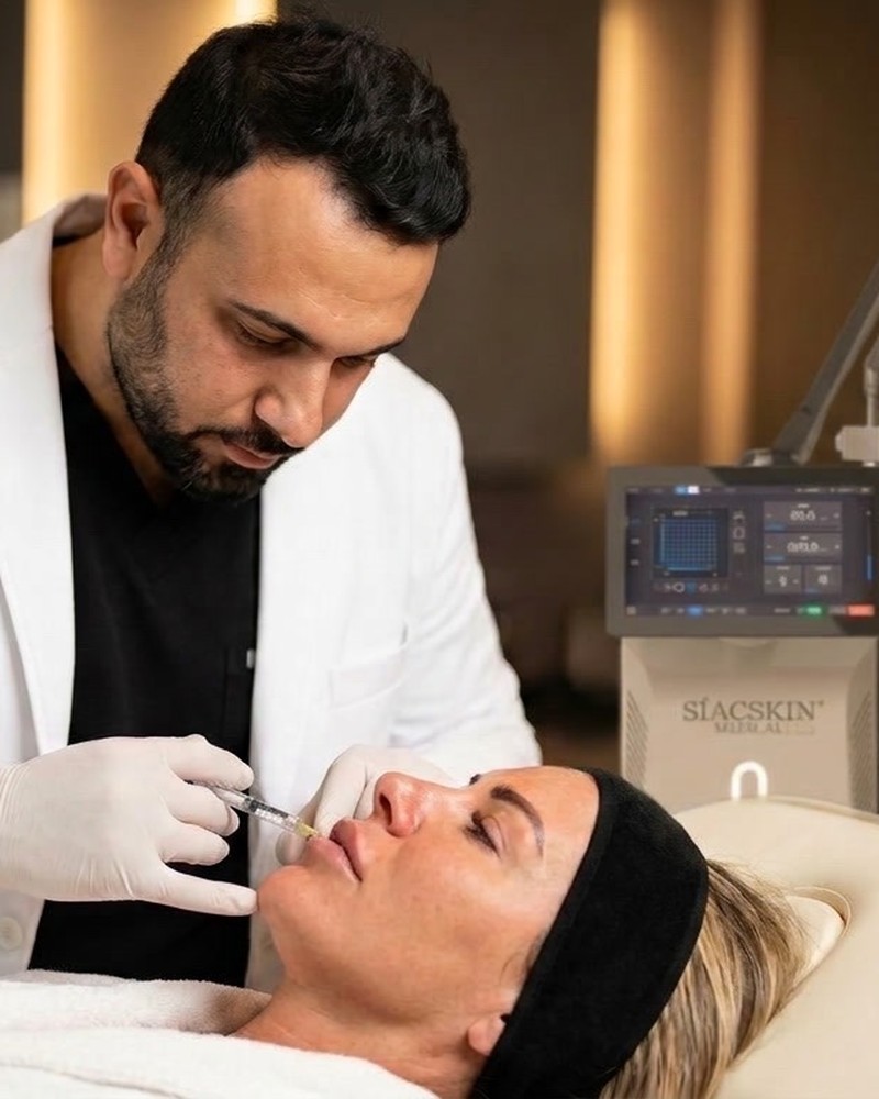 Dr. Alaa Alshamee bei einer Lippenunterspritzung im SIAC Laserzentrum Bad Iburg